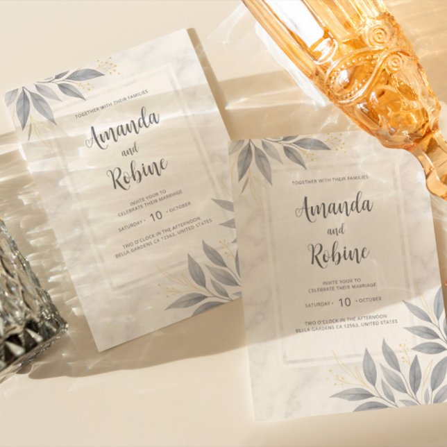 Faire-part de mariage moderne et élégante en marbr (Créateur téléchargé)