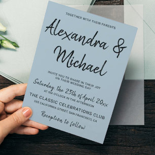 Faire-part de mariage moderne et poussiéreuse