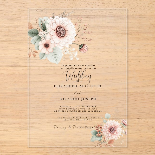 Faire-part de mariage moderne et tendance avec far (Recto)