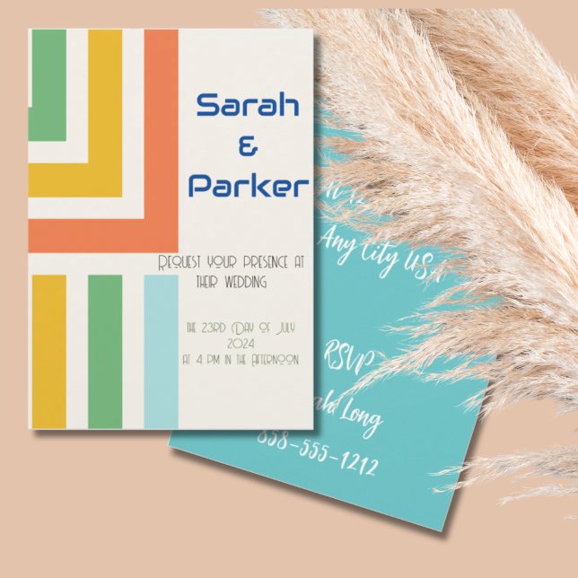 Faire-part de mariage moderne géométrique (Créateur téléchargé)