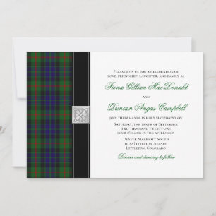Faire-part de mariage moderne Gunn Tartan