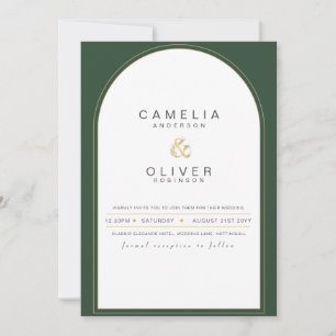 Faire-part de mariage moderne Juniper Green