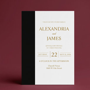 Faire-part de mariage moderne minimaliste avec bar