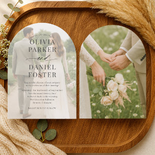 Faire-part de mariage moderne minimaliste avec sup