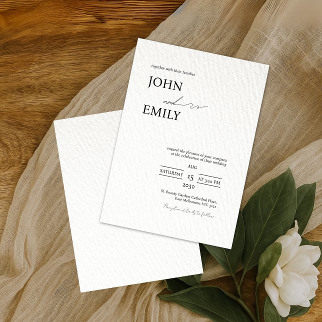 Faire-part de mariage moderne minimaliste | Élégan (Créateur téléchargé)