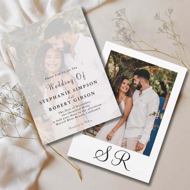 Faire-part de Mariage Moderne Monogramme Simple av (Créateur téléchargé)