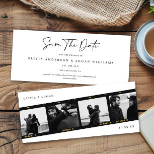 Faire-Part De Mariage Moderne Multi-Photo En Bande