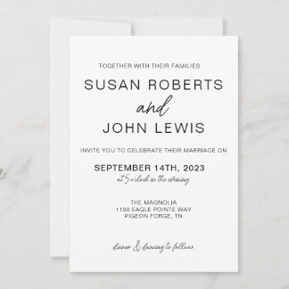 Faire-part de mariage moderne noir et blanc