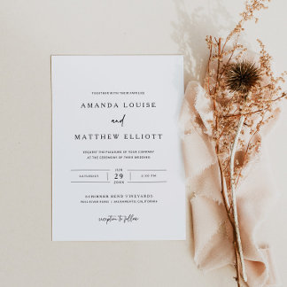 Faire-part de mariage moderne noir et blanc