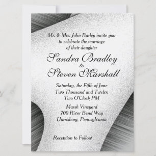 Faire-part de mariage moderne noir et blanc