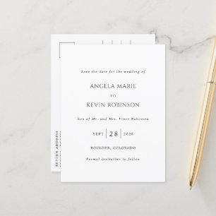 Faire-part de mariage moderne noir et blanc à cons