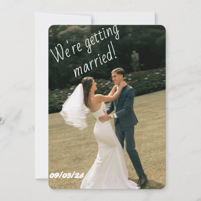 Faire-Part de Mariage Moderne Nous nous marions (Devant)