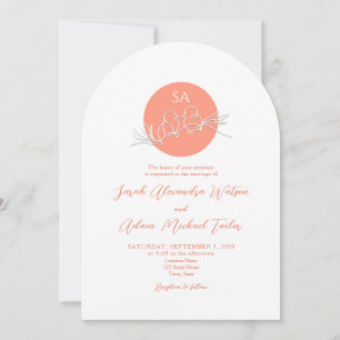 Faire-part de mariage Moderne Peach Arch avec QR