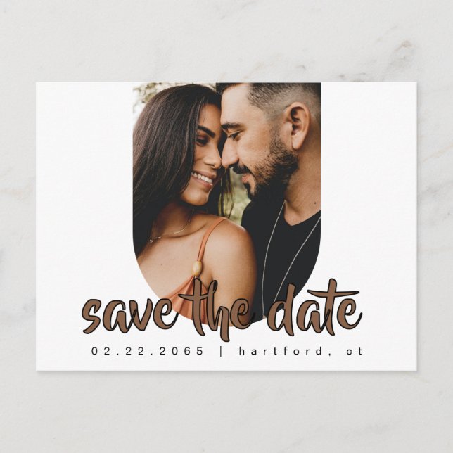 Faire-Part de Mariage Moderne Photo de Couple (Devant)