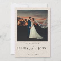 Faire-part de mariage moderne romantique et crémeu