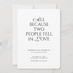 Faire-Part de Mariage Moderne Romantique Typograph