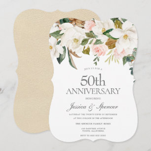Faire-part de mariage moderne rose blanc floral 50