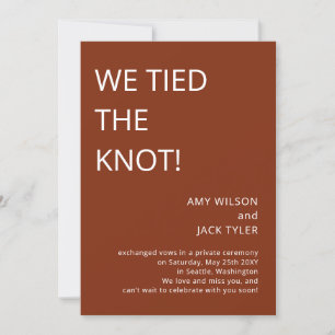 Faire-part de mariage moderne rustique en terre cu