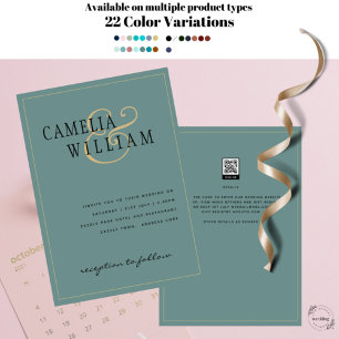 Faire-part de mariage moderne Sage Vert