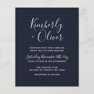 Faire-part de mariage moderne simple et naval de b