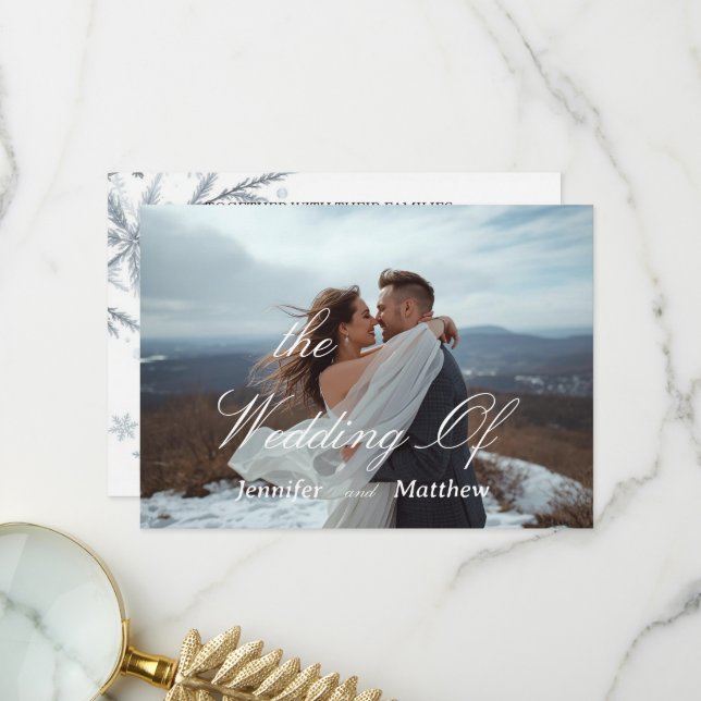 Faire-part de mariage moderne simple personnalisé  (Devant/Arrière en situation)