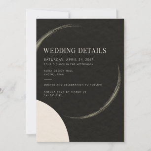 Faire-part de mariage moderne sumi japonais