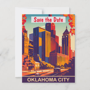 Faire-part de mariage moderne sur la skyline d'Okl
