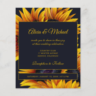 Faire-part de mariage moderne tournesols soleil do