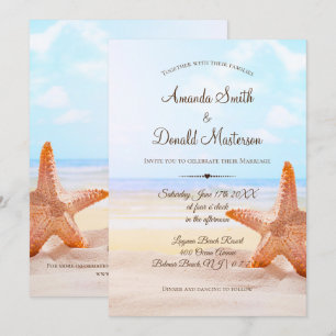Faire-part de mariage moderne Tropical Beach Starf