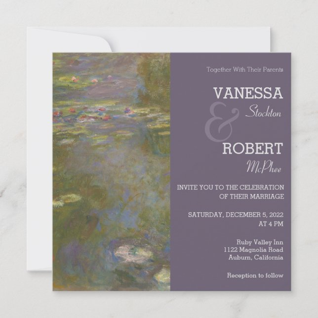 Faire-part de mariage Monet Lily Pond (Devant)