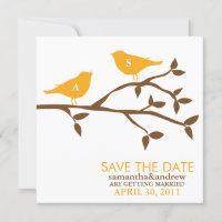 Faire-part de mariage Monogram Love Birds