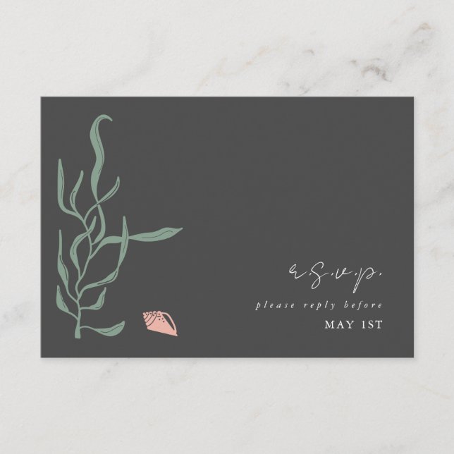 Faire-part de mariage monogrammé Baby's Breath (Devant)