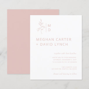 Faire-part de mariage Monogramme Botanique Blush B