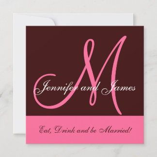 Faire-part de mariage Monogramme Dit Nom rose Brow