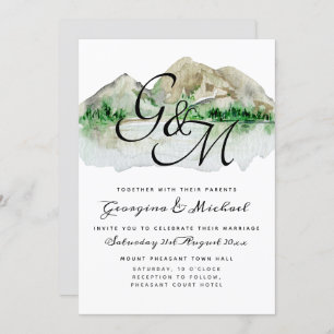 Faire-part de mariage Monogramme du lac Mountain