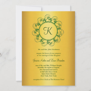 Faire-part de mariage Monogramme Emerald Green & G