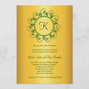 Faire-part de mariage Monogramme Emerald Green & G