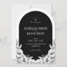 Faire-part de mariage monogramme floral rustique n