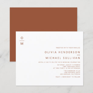 Faire-part de mariage Monogramme minimaliste en te