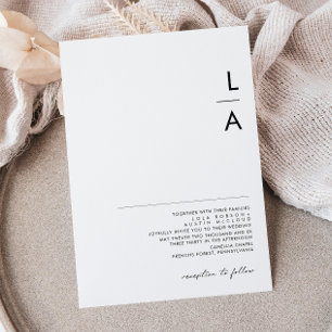 Faire-part de mariage Monogramme minimaliste moder