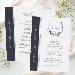 Faire-Part de Mariage Monogramme Noir et Blanc à p