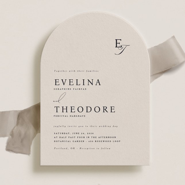 Faire-part de mariage Monogramme Parker (Créateur téléchargé)