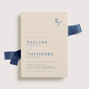 Faire-part de mariage Monogramme Parker