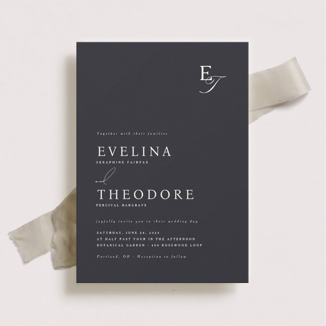 Faire-part de mariage Monogramme Parker (Créateur téléchargé)