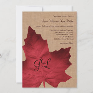Faire-part de mariage monogramme Red Burlap