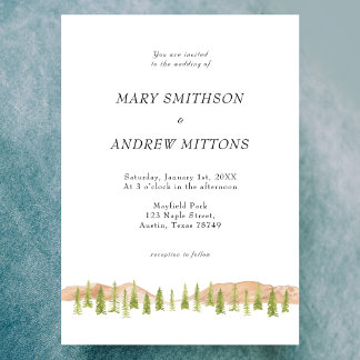 Faire-part de mariage Montagnes et Arbres