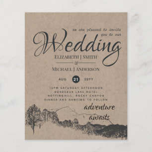 Faire-part de mariage Montagnes Rocheuses rustique