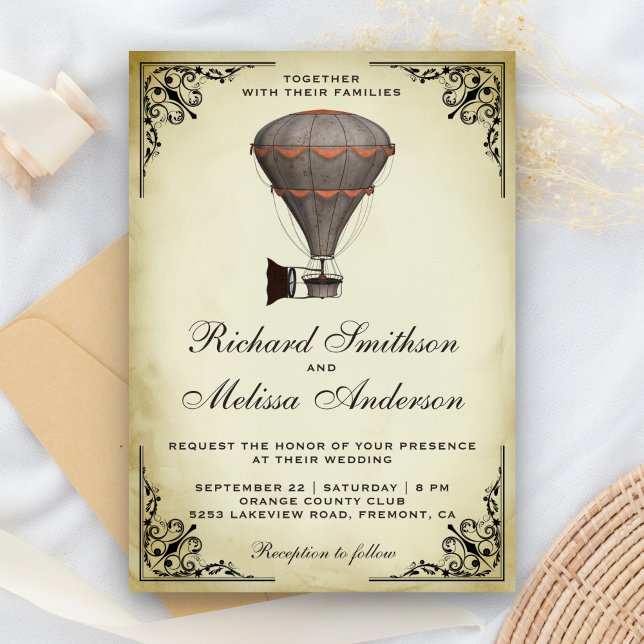 Faire-part de mariage montgolfière steampunk (Créateur téléchargé)
