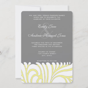 Faire-part de mariage Motif de tourbillon jaune et