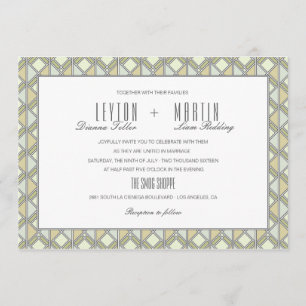 Faire-part de mariage Motif moderne carrelé